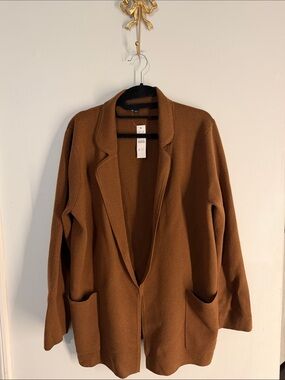 J. CREW NWT Women's Open-Front Blazer Jacket in Rich Brown SMALL